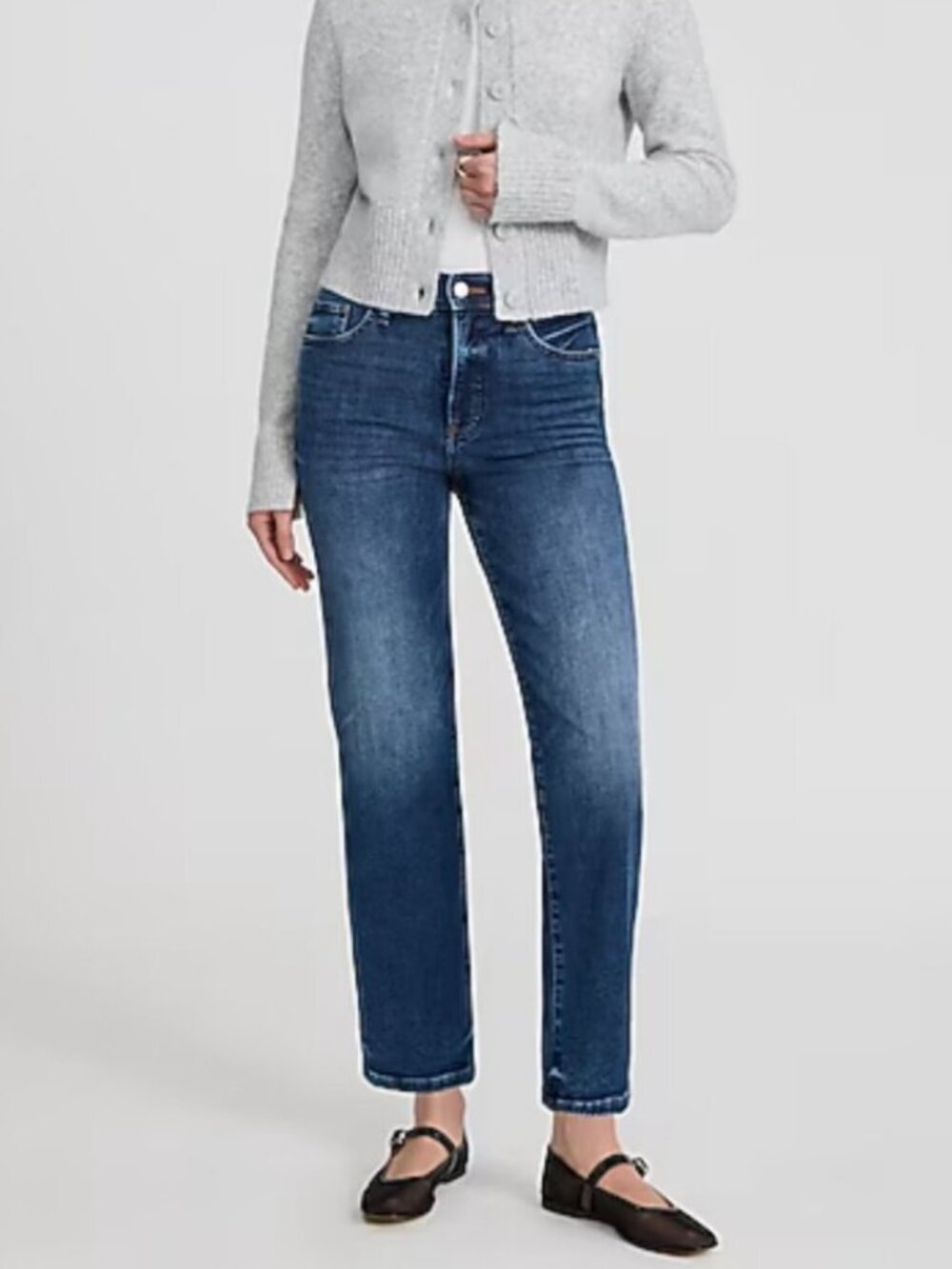 EXPRESS Women's EUC Straight Ankle High Rise Button Fly Jeans | Size 8 Long